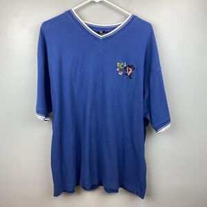 Vintage Warner Bros Shirt Mens 2XL Blue Marvin Martian‎ Taz Looney Tunes 90s